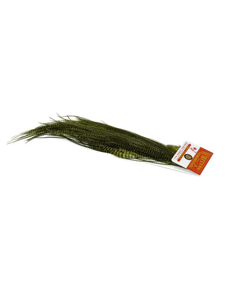 Silver Midge 1/2 Saddle Grizzly Dyed Olive