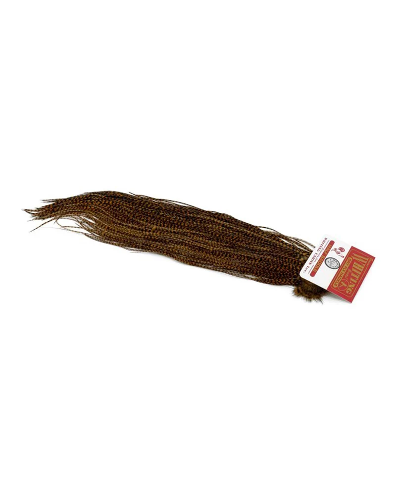 Silver Midge 1/2 Saddle Grizzly Dyed March Brown